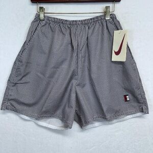Nike Vintage 90s tennis Shorts swoosh challenge court logo plaid checkered NEW